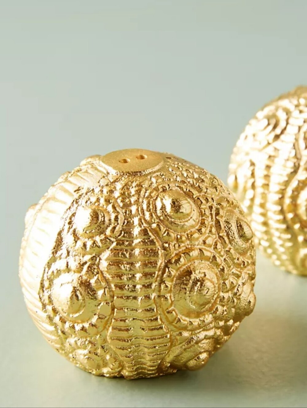Anthropologie Urchin Salt Or Pepper Shaker Shiny Gold